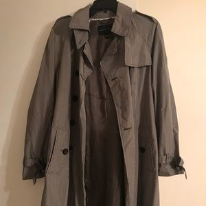 Black and white, long, banana republic raincoat